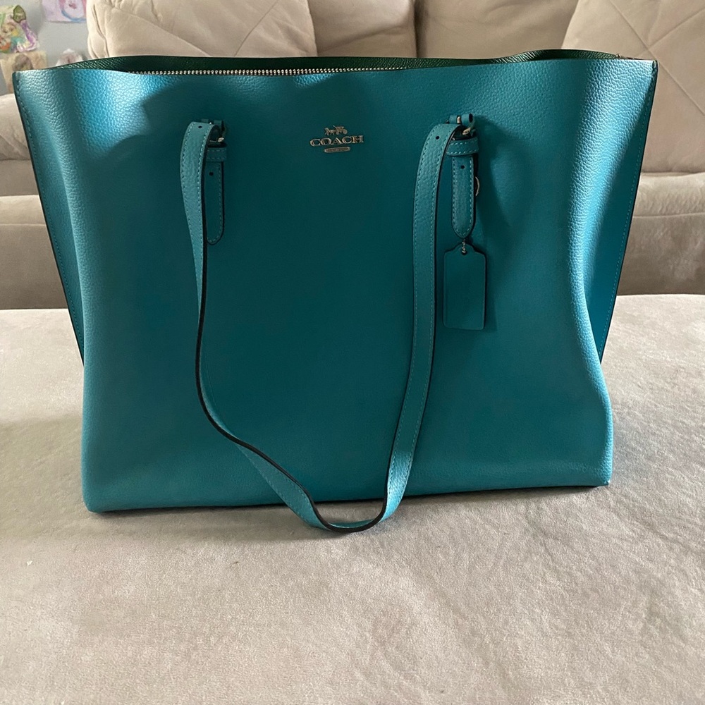 aqua coach tote bag purse